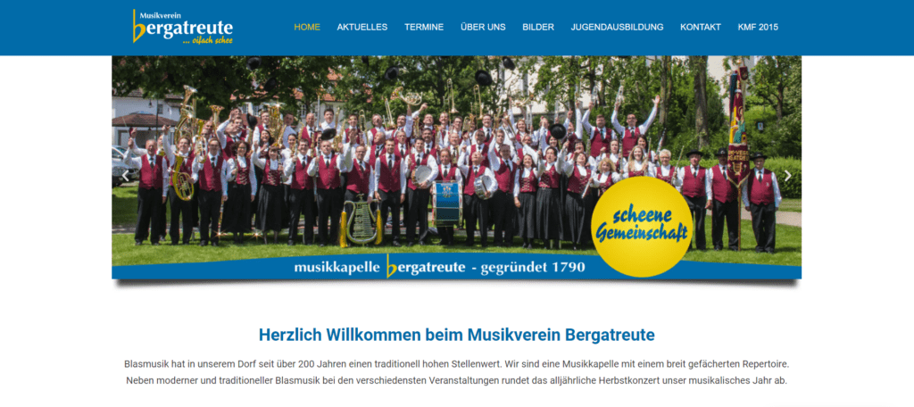 Webseite Musikverein Bergatreute