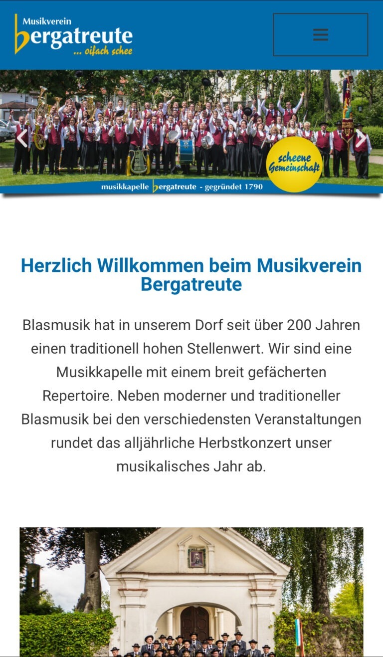 Webseite Musikverein Bergatreute