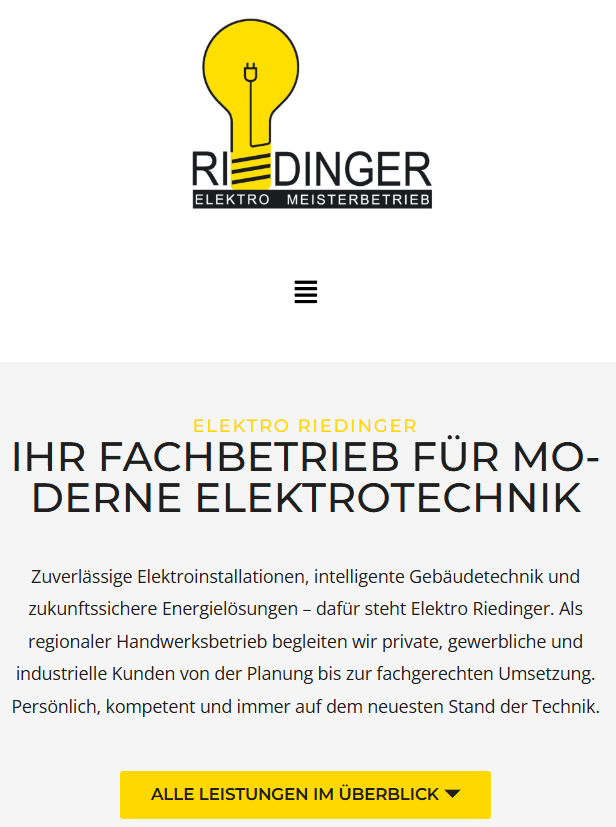 Webseite Elektro Riedinger responsive